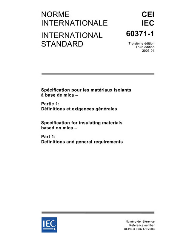 Cover IEC 60371-1:2003